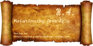 Malatinszky András névjegykártya