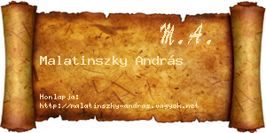 Malatinszky András névjegykártya